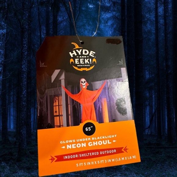 65" Black Light Responsive Ghoul Halloween Decorative Prop Orange - Hyde & EEK! - Picture 5 of 6